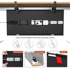 No-Drill Under-Desk Cable Management Tray