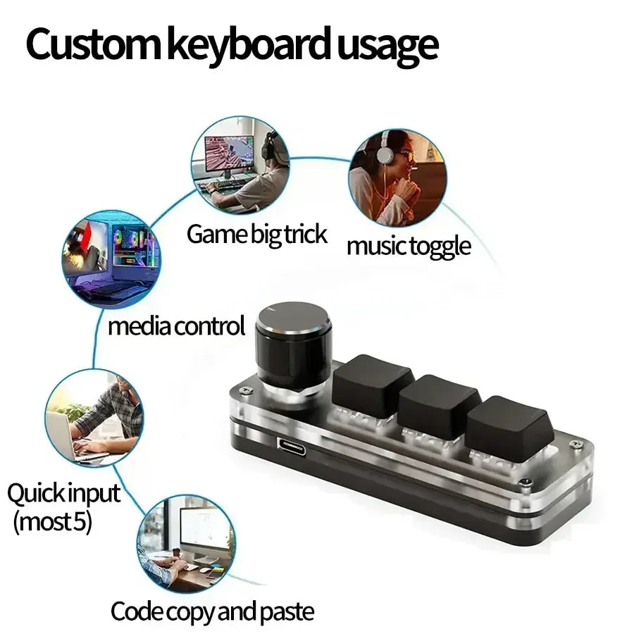RGB 3-Key Mini Macro Keyboard