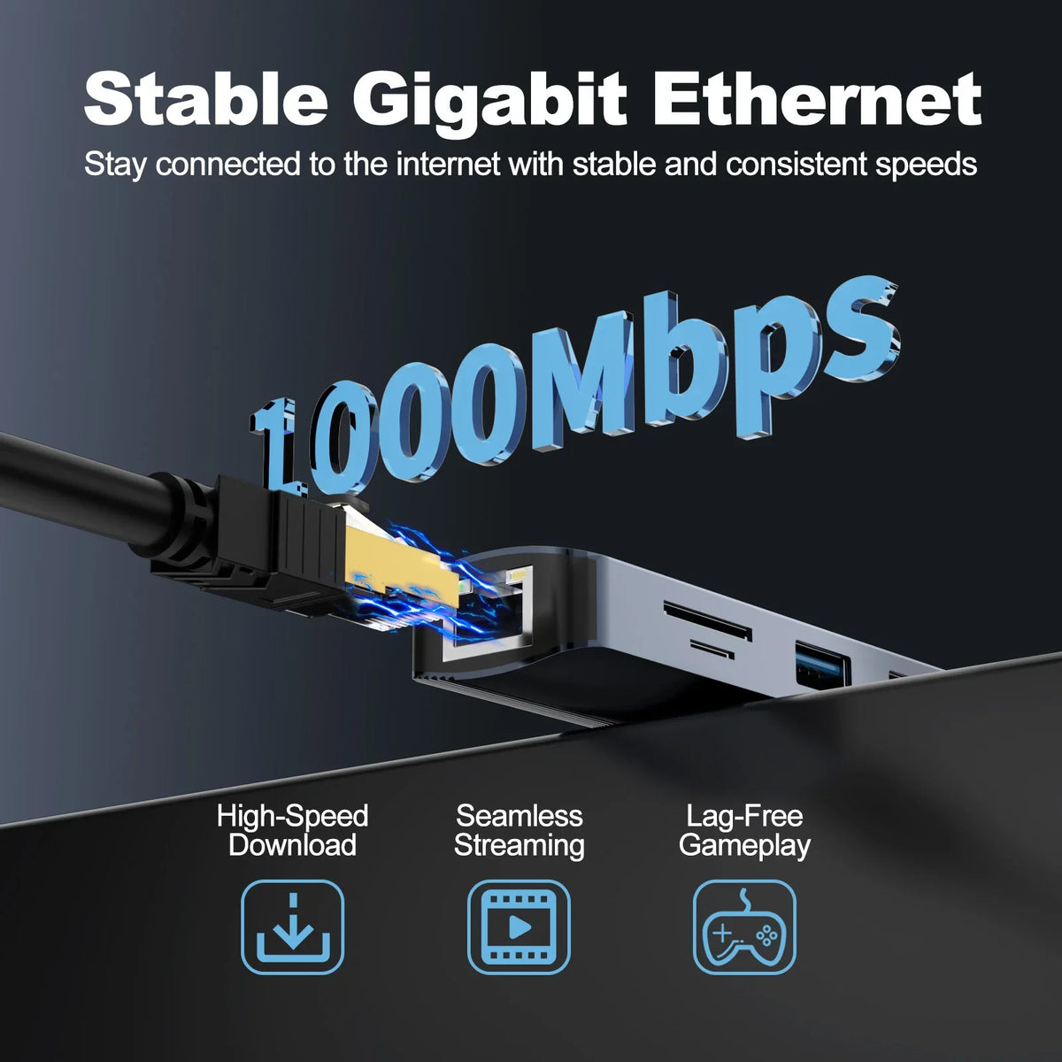 USB-C Hub with Ethernet, 4K HDMI & 100W PD