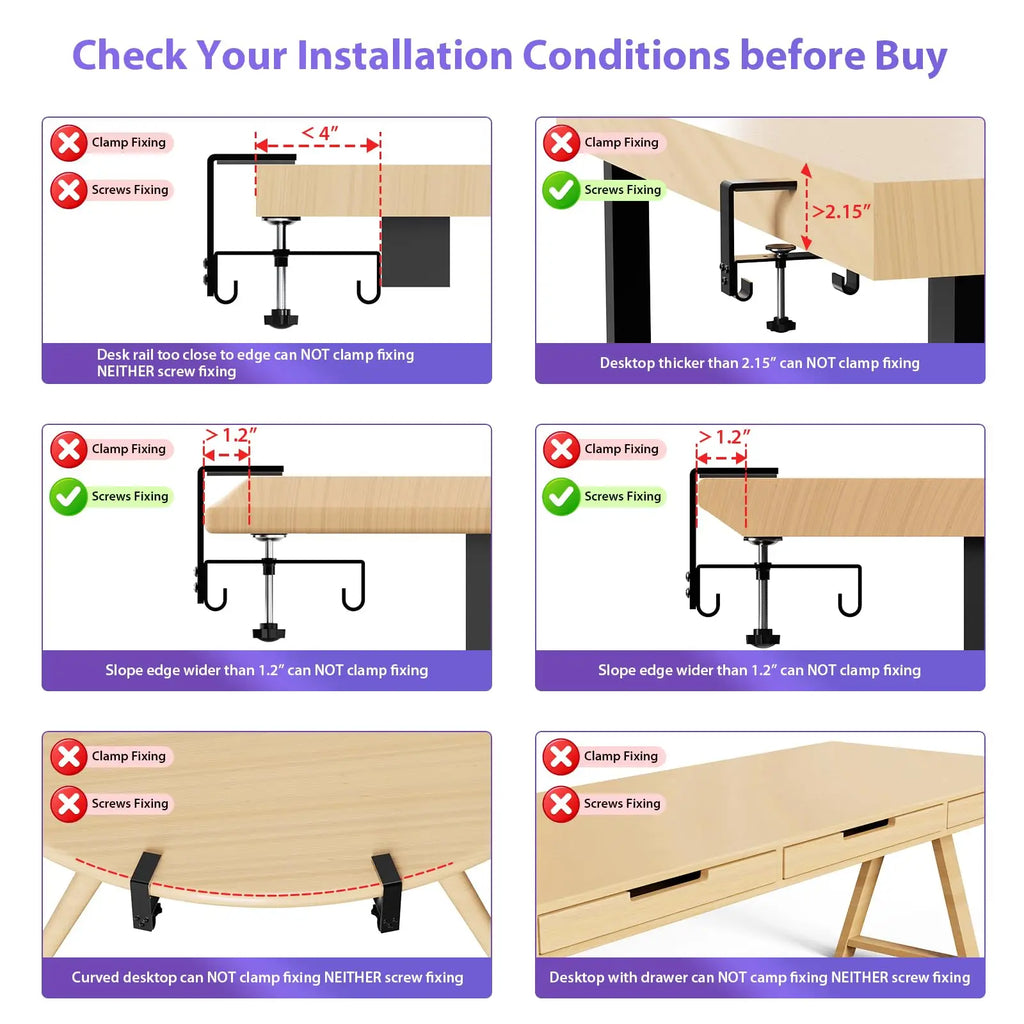 No-Drill Under-Desk Cable Management Tray
