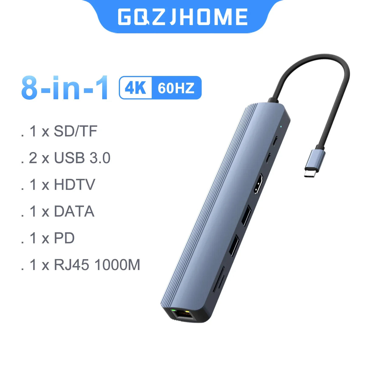 USB-C Hub with Ethernet, 4K HDMI & 100W PD