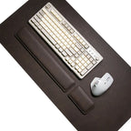 Leather Desk Mat with Keyboard &amp; Mouse Wrist Rest Set