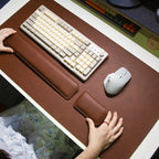 Leather Desk Mat with Keyboard &amp; Mouse Wrist Rest Set