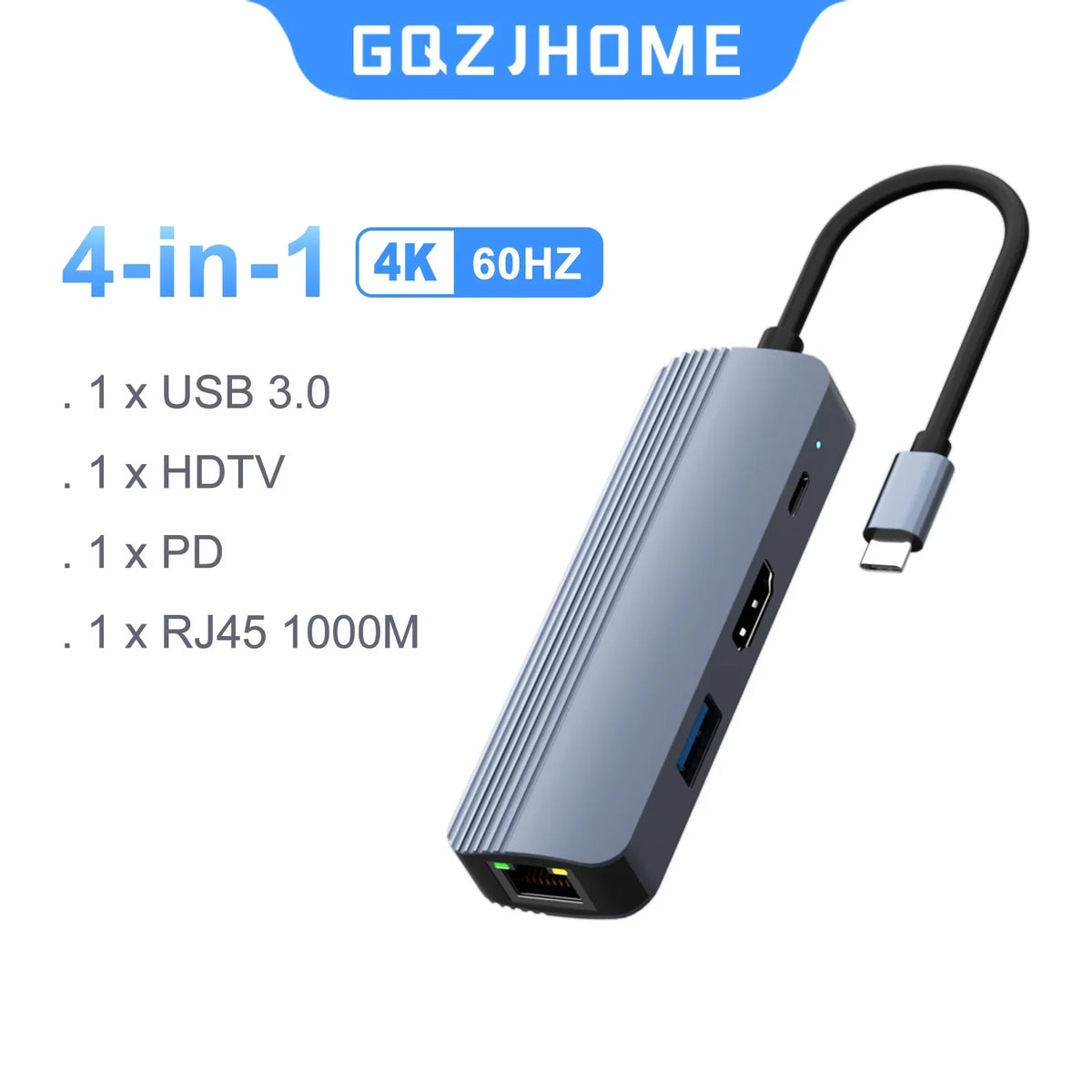 USB-C Hub with Ethernet, 4K HDMI & 100W PD